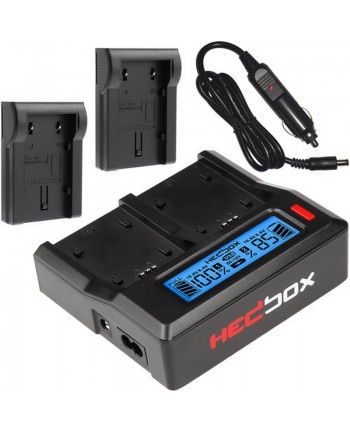 Hedbox RP-DC50 LCD Dual Battery Charger for Canon BP 800 series batteries