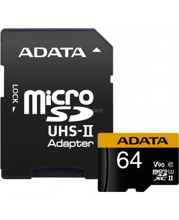 ADATA Premier ONE 64GB SDXC UHS-II U3 Class10 V90 275MB/s Micro SD Card with Adapter