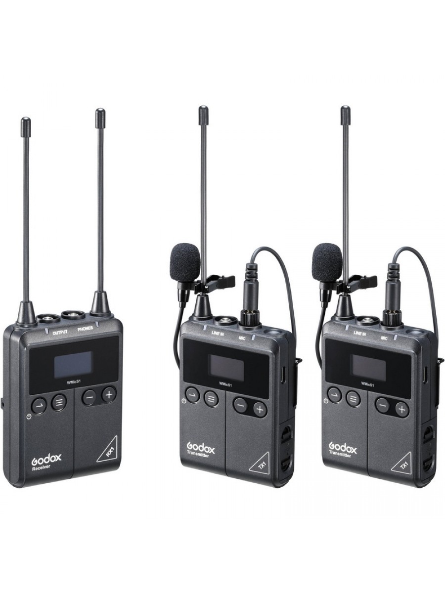 Godox WMicS1 Kit 2 TwoPerson CameraMount Wireless Omni Lavalier