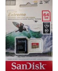 SanDisk 64GB Extreme UHS-I microSDXC Memory Card with SD Adapter