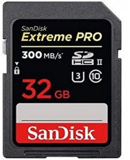 SanDisk Extreme PRO 32GB SDHC Memory Card up to 300MB/s, UHS-II, Class 10, U3