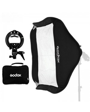 Godox 60x60cm Foldable Softbox + S-Type Bracket Bowens Mount Holder 